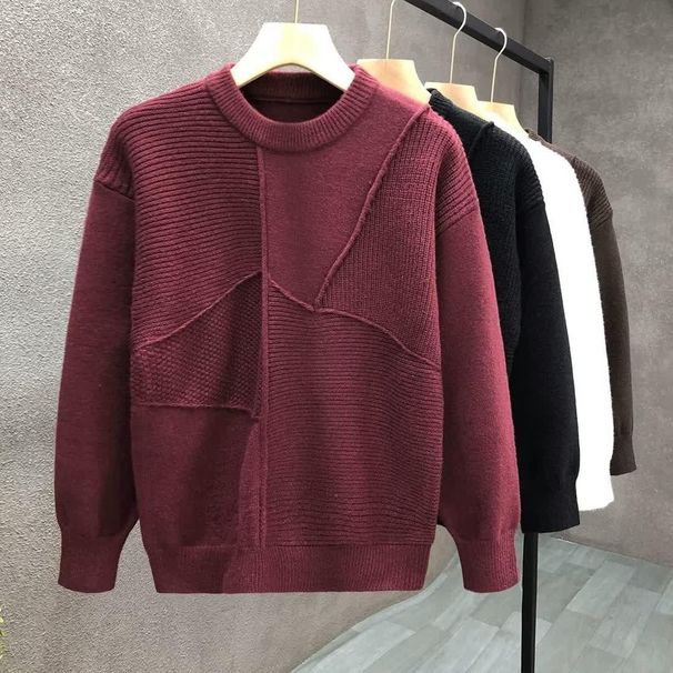 Men's Clothing Winter New Round Neck Men's Long Sleeved Bottoming Sweater Trend_viptrois.com
