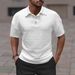 Men's Clothing Summer Polo Shirt T Shirt Simple Solid Color Button Short Sleeved Top_viptrois.com