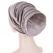 Women's Hats Gold Velvet Hot Diamond Turban Muslim Headscarf Folding Pile Hat In Stock_viptrois.com