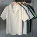 Men's Clothing Mature Style Ice Silk Short Sleeved Polo Shirt Men's Summer Trendy Casual Mid Sleeve T Shirt Trendy Men's Half Sleeved Tops_viptrois.com