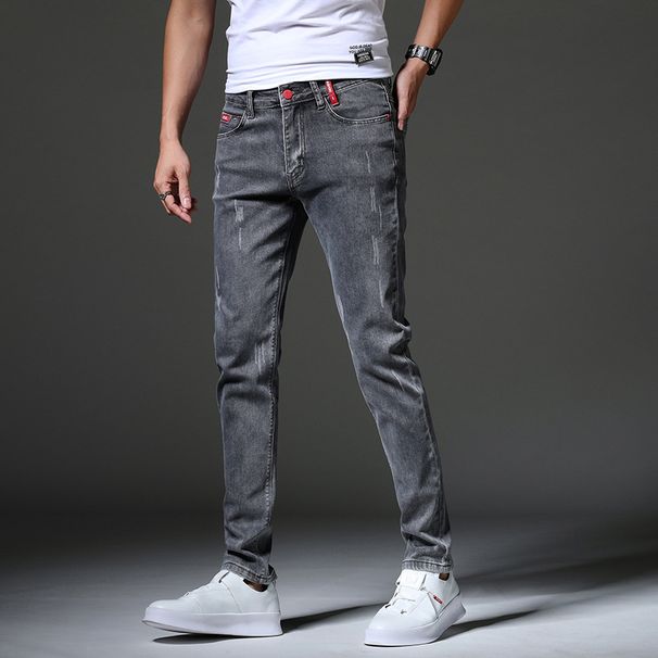 Men's Clothing New Spring And Autumn Men's Jeans Fashion Trend Stretch Slim Fit Pants Men's Youth Long Pants_viptrois.com