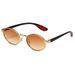 Oval Metal Frame Sunglasses - Retro Unisex Vintage Shades UV400 Protection (European American Fashion High-End Glasses)_viptrois.com