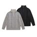 25 Autumn Winter New Half-Zip Stand Collar Pullover Knit For Men American Retro Color-Block Loose Sweater_viptrois.com