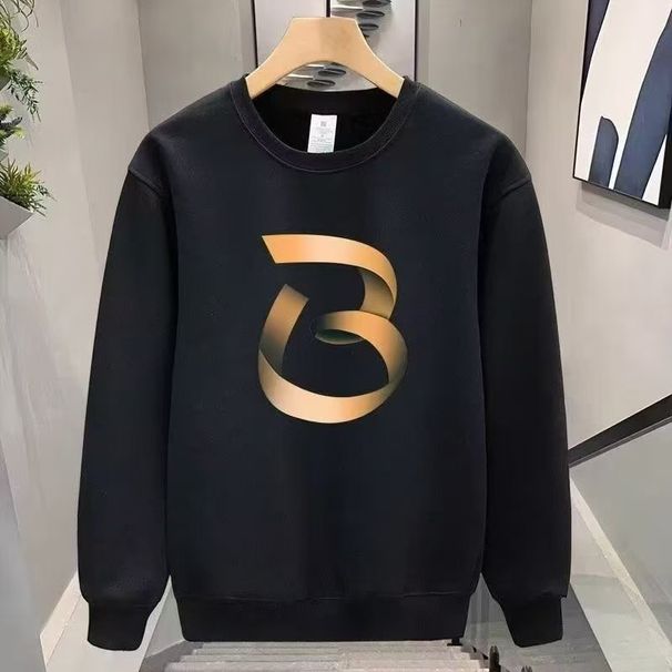 Men's Heavyweight Silver Fox Fleece Sweatshirt – Winter-Ready Crewneck Pullover With Thermal Lining (HT319 Black/White, Sizes M-5XL)_viptrois.com