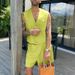 Men's Clothing V Neck Sleeveless Casual Vest Vest High Waist Wide Leg Shorts Suit_viptrois.com