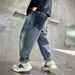 Boys' Denim Pants Spring And Autumn Children's Fall Sweatpants Casual Pants_viptrois.com