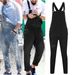 Wish Fashion Men's Strappy Denim Rompers Ripped Jeans Trousers Trendy Pop Work Clothes_viptrois.com