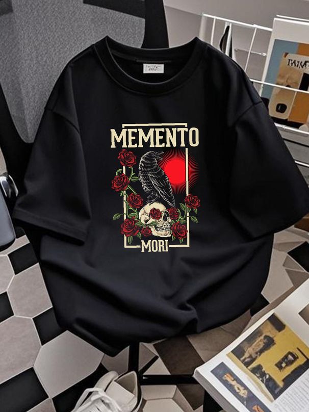 NEW LIMITED Memento Mori Stoicism Philosophy Stoic Philosopher Quote Shirt S-3XL Comfortable Homme Top For Everyday Wear Breathable Casual_viptrois.com