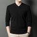 Men's Wool Knit V-Neck Autumn Winter New Warm Machine Washable Sweater_viptrois.com