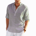 New Men's Solid Color Loose Spring T-shirt Long Sleeve Cotton Linen Shirt Plus Size Shirts Men_viptrois.com