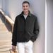 Spring And Autumn New Large Pocket Work With Turn-down Collar Solid Color Men's Jacket Coat_viptrois.com