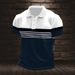 Men's Clothing Men's Slim Fit Polo Shirt Ribbed Striped Lapel Button Solid Color Splicing T Shirt Top_viptrois.com
