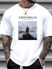 Wanderer Above The Sea Of Fog T Shirt Caspar David Friedrich Premium Quality Breathable Comfortable Versatile Homme Summer Stretched Slightly_viptrois.com