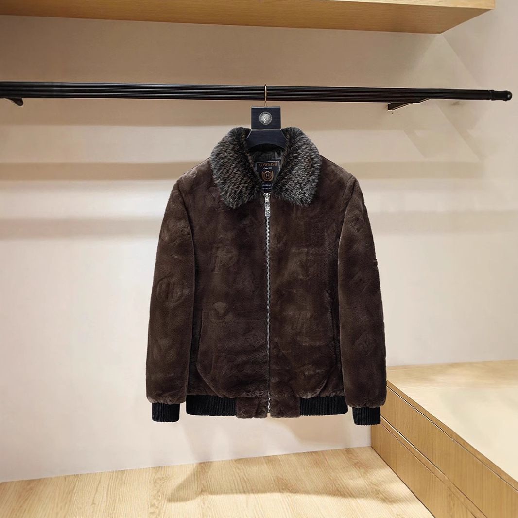 Men’s Fashionable Faux Mink Jacket – Trendy Quilted Winter Coat With Ribbed Hem For Casual & Smart Looks_viptrois.com
