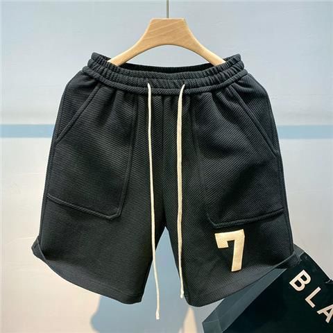 Men's Clothing Men's Summer Versatile Trendy INS Style Embroidered Shorts Loose Fit Sporty Casual Five Point Pants_viptrois.com