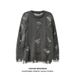 Loom European American High Street Two-Piece Oversize Ripped For Men Women, Autumn And Winter Lazy Style Hollow Design_viptrois.com