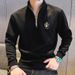 Pure Pure Spring And New Men's Autumn Stand Collar Zipper Brand Sweatshirt Goods European Long Sleeve Casual Slim Fit Trendy Top_viptrois.com