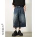 Men's Clothing Summer Loose Silhouette Washed Retro Distressed Three Quarter Straight Denim Shorts For Men_viptrois.com