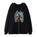 Skull Butterfly Street Hip-Hop Gothic Y2K Black Zipper Hoodie Harajuku Jacket Sweatshirt For Women_viptrois.com