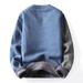 Sweater With Fleece Lining, Winter Knitwear, Crew Neck, Long Sleeve, Youth Clothing, Men's Base Shirt, Thickened And_viptrois.com