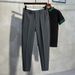Men's Clothing Autumn Men's Nine Point Suit Pants Straight Loose Anti Wrinkle Casual Pants Business Drape Slim Fit Pencil Pants Men_viptrois.com