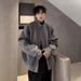 Loom Loom European American Style Gray Stand Collar Coat , Autumn And Winter Chic Woolen Short Coat, Oversized Suit Jacket For_viptrois.com