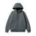 Men's Fleece-Lined Hooded Zip-Up Jacket - Winter Pullover Sweatshirt With Thermal Cotton Lining(Khaki/Light Grey/Black/Dark Green)_viptrois.com
