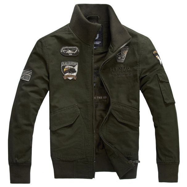 Large Size Embroidered Spring And Autumn Jacket Men's Casual Military Large Size Men's Coat Tide_viptrois.com
