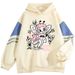 American Style Color Block Sweatshirt For Men, Loose Fit, Niche, Little Elf Print Pullover, Outerwear, Cool And Handsome_viptrois.com
