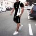 Digital Printed Men's Casual Two Piece Suit Including Round Neck Short Sleeved T Shirt And Drawstring Shorts With Pockets, Breathable And Soft_viptrois.com