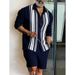 Men's Clothing 3D Digital Print Short Sleeve Shirt And Shorts Set American Style Summer Casual_viptrois.com
