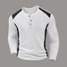 Men's Waffle-Knit Henley Shirt – Long Sleeve Thermal Pullover With Button Placket (S-XXXL, Earth Tones & Neutrals, Breathable Polyester Blend)_viptrois.com