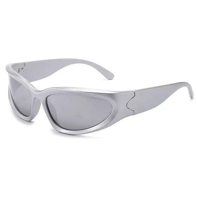 Y2K For Men And Women Cyberpunk Glasses Tech Style Sunglasses High-end Cycling Silver Goggles_viptrois.com