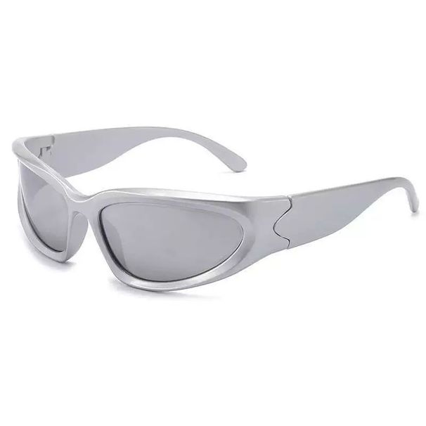 Y2K For Men And Women Cyberpunk Glasses Tech Style Sunglasses High-end Cycling Silver Goggles_viptrois.com