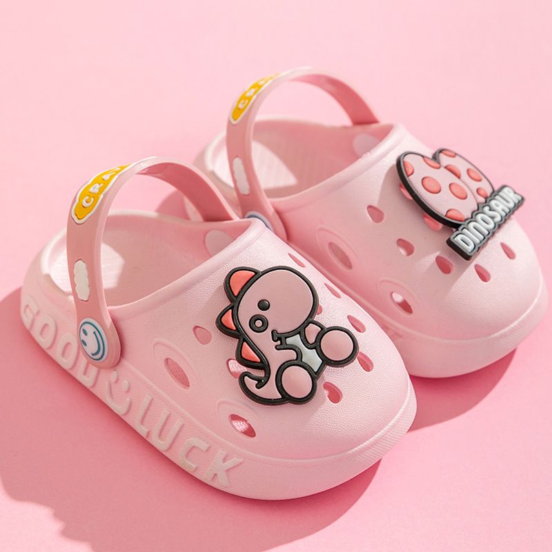 Dinosaur Baby Hole Shoes, 1 Year 3 Years Old, Indoor Waterproof Anti Collision Baotou Children's Slippers, Summer Boys,_viptrois.com