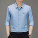 Autumn Popular Men's Long-sleeved Shirt Fashion Casual Middle-aged Long-sleeved Shirt Men's Clothing_viptrois.com