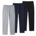 Men's Relaxed-Fit Cotton Sweatpants - Oversized Straight-Leg Lounge Pants For Casual & Sportswear (Black, Light Gray, Dark Blue, Dark Gray)_viptrois.com