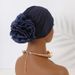 Women's New Large Flower Middle Eastern Headscarf Hat Elegant Fashion Headband Flower Headband Hat_viptrois.com