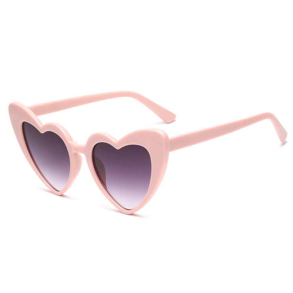 Heart-Shaped Sunglasses For Women - Large Red Frame (UV Protection, Slimming Face Effect)_viptrois.com