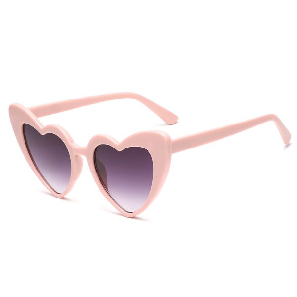 Heart-Shaped Sunglasses For Women - Large Red Frame (UV Protection, Slimming Face Effect)_viptrois.com