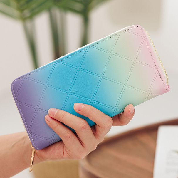 Women’s Bags Multi Color Long Clutch Bag Large Capacity Long Wallet Fashionable Mobile Phone Bag Card Bag Coin Purse_viptrois.com