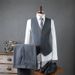 Men's Slim Fit Wedding Suit Set – Single-Button Notch Lapel Blazer With Pinstripes, Groom & Groomsmen Formal Attire (Black/Mist Gray Stripe)_viptrois.com