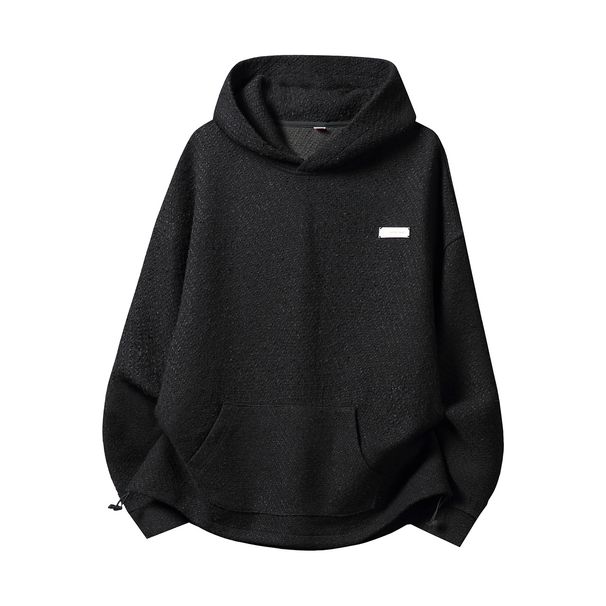 Heavy Textured Woolen Hooded Sweater Men's Autumn Light Luxury Old Money Retro Silhouette Trendy Brand Thickened Coat Top_viptrois.com