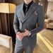 CT Men's Autumn Winter Three-Piece Business Casual Plaid Double-Breasted Lapel Suit Set Live Streaming_viptrois.com