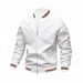 2024 Spring Autumn Collar And Cuff Striped Windproof Lightweight Jacket, College Simple Style Top_viptrois.com