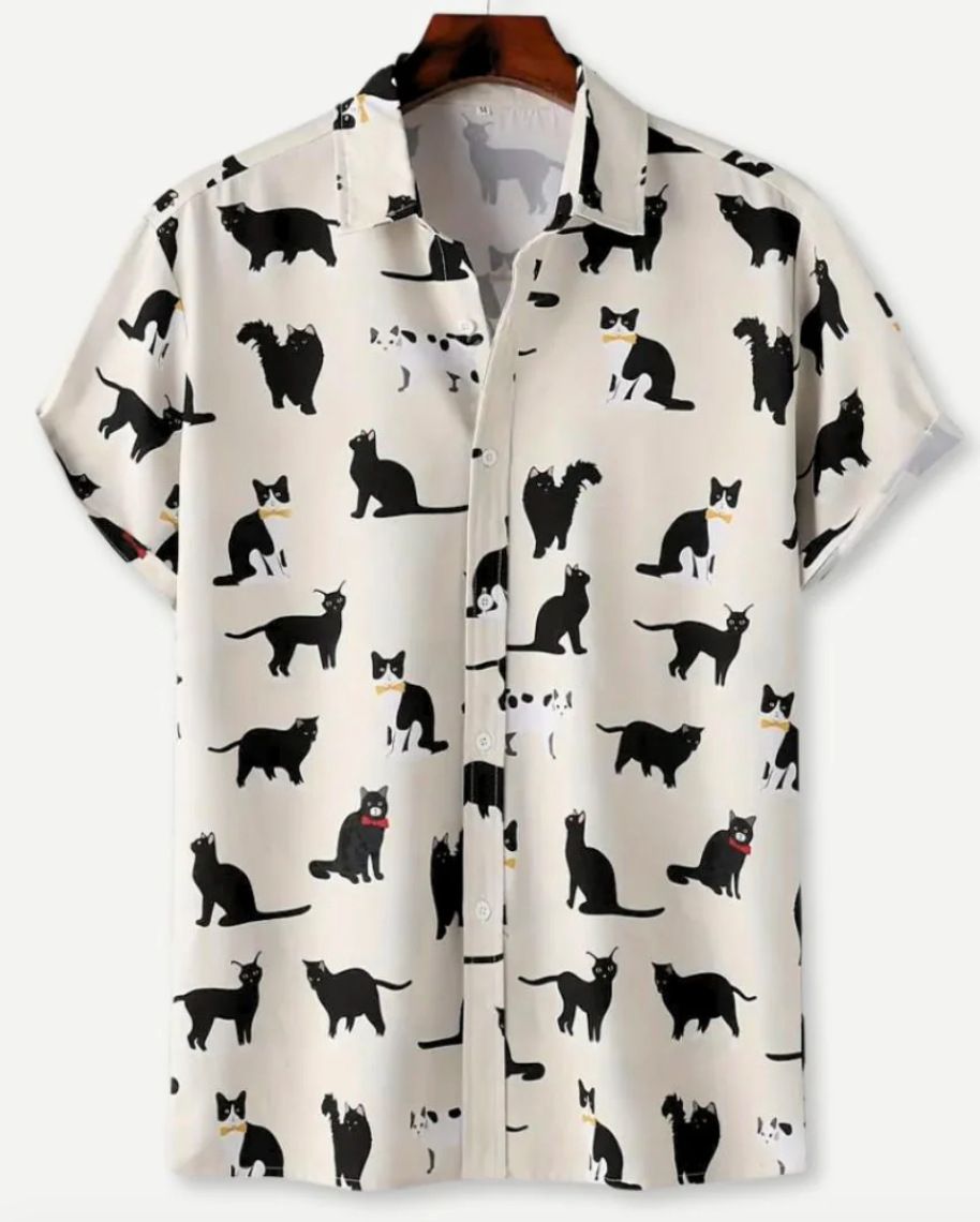 Men's Clothing Printed Shirt Hot Sale Lapel Short Sleeved Shirt Supports Design And Proofing_viptrois.com