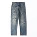 Men's Clothing Spring/Summer Retro Blue Distressed Ripped Jeans, Loose Straight Leg, European And American Casual Wide Leg Jeans For Men_viptrois.com