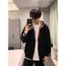 Trendy Brand Patchwork Plaid Hooded Cardigan Sweatshirt, Versatile Zipper, Spring Jacket_viptrois.com