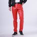Men's Clothing Spring And Summer Thin Youth Leather Pants Men's Elastic Slim Fashion Color White Bar Net Red Leather Pants Men_viptrois.com