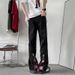 Old Jeans Men's Spring And Autumn American Vibe High Street Loose Straight Pants Niche Design Zipper Pants_viptrois.com
